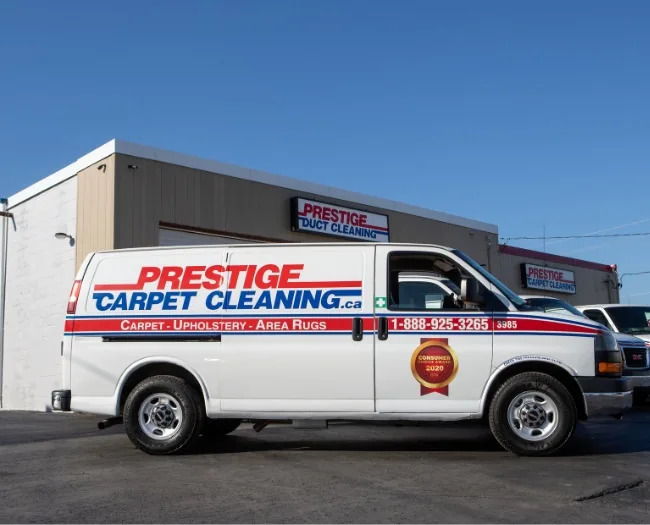 Prestige Carpet Cleaning Van Outside the Whitby Office